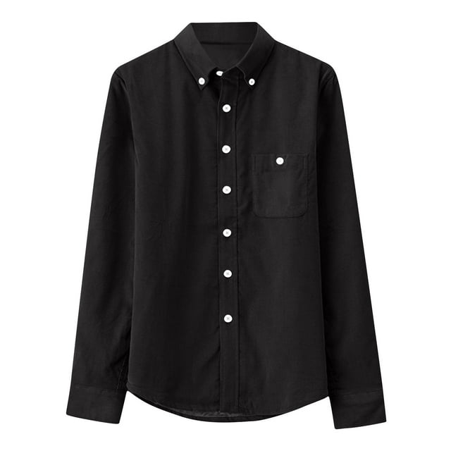 cfhntfmh Men's Corduroy Button down Shirts Casual Long Sleeve Collared Shacket Lightweight Shirts with Pockets