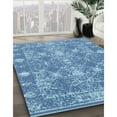 thumbnail image 3 of Ahgly Company Machine Washable Indoor Round Contemporary Denim Blue Area Rugs, 8' Round, 3 of 7