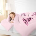 thumbnail image 4 of Catabedysis Pink ABC Print A 7-Piece Twin Bedding,Leopard Monogrammed Gifts Bedding Comforter Set,Pink Reversible For Girls, 4 of 7