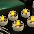 thumbnail image 4 of hengsof 12PCS Halloween Tea Lights Candles, Pumpkin Flameless Candles with Ghost Face, Halloween Candle Lantern Night Light, 4 of 6