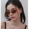 thumbnail image 2 of Gafas de Sol Retro Laurinny Ovaladas con Montura Marrón y Lentes Marrones UV400, 2 of 7
