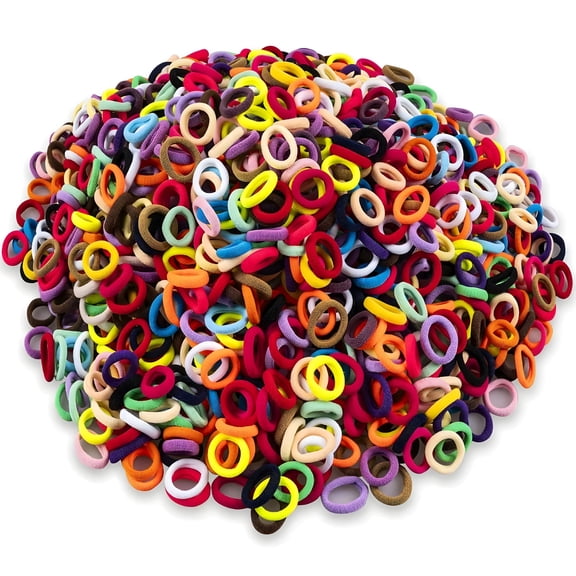 TUWAFE 400 Pcs Baby Hair Ties No Damage Elastic Ponytail Holders Soft Seamless Multicolor Bands for Toddlers Girls Accessories