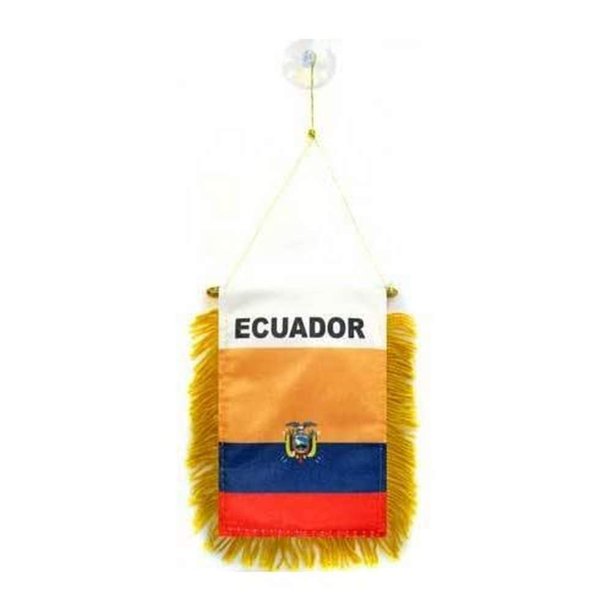 Banderín ecuatoriano Mini Banner AZ FLAG de 15 x 10 cm con ventosa