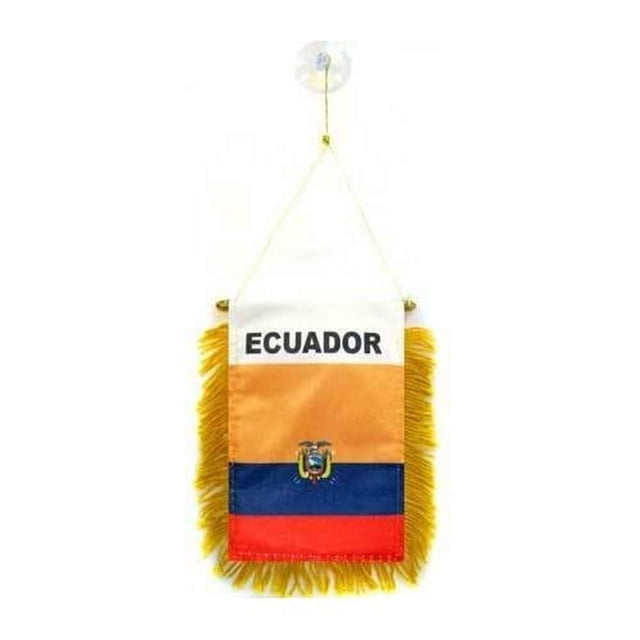 Banderín ecuatoriano Mini Banner AZ FLAG de 15 x 10 cm con ventosa