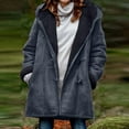 thumbnail image 4 of LEEYNEER Winter Warm Sherpa Lined Coats for Women Plus Size Hooded Parka Faux Suede Long Pea Jackets Loose Button Fuzzy Fleece Coats Outerwear, 4 of 4