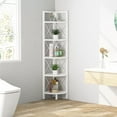 thumbnail image 3 of TribeSigns 5 Tiers Corner Shelf Bookshelf, Modern Small Corner Bookcase Plant Stand, White, 3 of 7