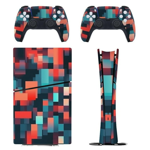Skin Sticker for PS5 Slim Standard PS5 Pro Disc Digital Edition Console and Controllers Decals for Playstation 5 (Colorful,PS5 Slim Disc Edition)