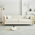 thumbnail image 2 of Chesterfield Button Tufted Velvet Sofa, Upholstered Couch With Rolled Arms and Gold Metal Legs For Living Room Office Apartment, 2 of 12
