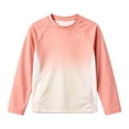 thumbnail image 5 of Ulitacool Girl Tops Long Sleeve Tie Dye Crewneck Rash Guard 11-12 Years Light Pink, 5 of 6