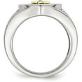 thumbnail image 3 of Chisel Stainless Steel Polished with 10K Gold Cross and .02 Carat Diamond Ring - Ring Size 10.0 Natural Diamonds, 3 of 8
