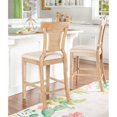 thumbnail image 4 of Linon Pacey Wood Upholstered Counter Stool Woven Rattan Seat Back in Greywash, 4 of 13