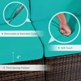 thumbnail image 5 of Gymax 7PCS Rattan Patio Sectional Furniture Set w/ 30'' Fire Pit Table & Turquoise Cushion, 5 of 6