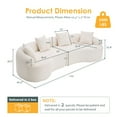 thumbnail image 2 of SEENYOO 110" Boneless Sofa, White Sectional Sofa for Living Room, with 30D High-Density Chenille, Curved Modular Design and Compression Sponge, 2 of 18