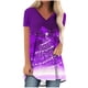 thumbnail image 2 of Fiudx Ofertas Flash Artículos En Oferta Top de Manga Corta con Cuello En V Raglán con Parte Delantera Corta y Espalda Larga con Estampado Navideño Informal a La Moda para Mujer, 2 of 5