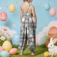 thumbnail image 4 of mgoYE Toddler Summer Outfits Baby Toddler Girl Cute Strap Jumpsuit One-piece Romper with Pockets(Grey,5-6 Years), 4 of 5
