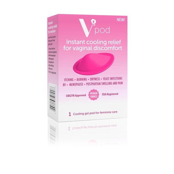 VPod by Cool Comforts Instant Cooling Relief for Vaginal Discomfort, 1 Cooling Gel Pod