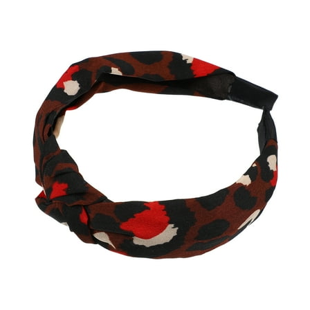 Vocoste Leopard Pattern Knotted Headbands Women Hairband Hair Hoop for All Hair Brown 4.72"x1.18"