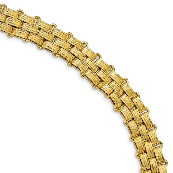 14k Yellow Gold Basket Weave Fancy Bracelet