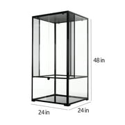 REPTI-ZOO Reptile Knock Down Glass Terrarium with Double Hinge Door 24 x 24 x 48, 120 Gallon
