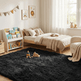 thumbnail image 5 of Rugs for Living Room, 5'x8' Soft Fluffy Area Rug for Bedroom, Plush Decorative Rug with Anti-Skid Backing, Indoor Home Carpet for Living Room, Black, 5 of 7
