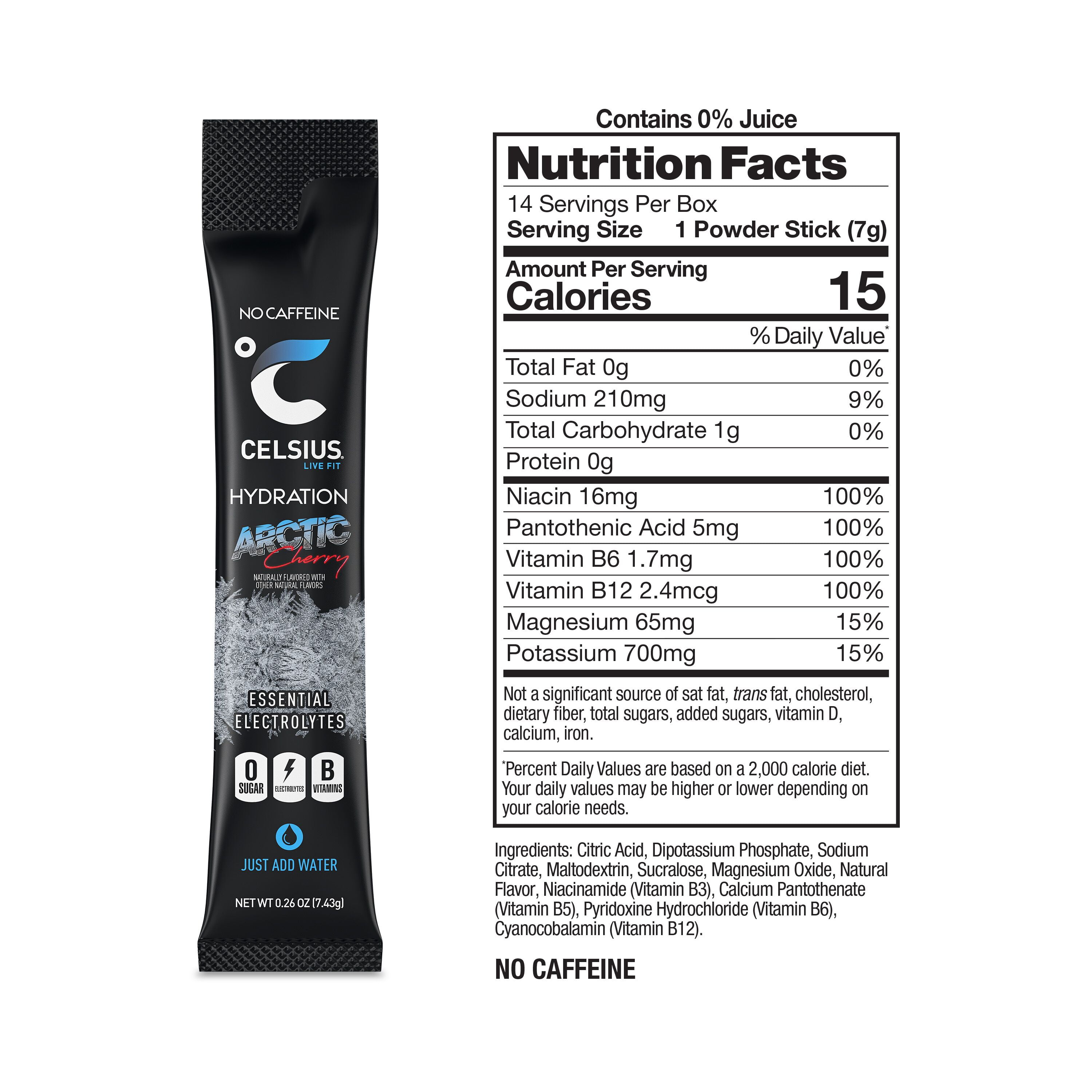 CELSIUS HYDRATION™ Arctic Cherry Flavor, Essential Electrolyte Hydration Packets (Pack of 14)