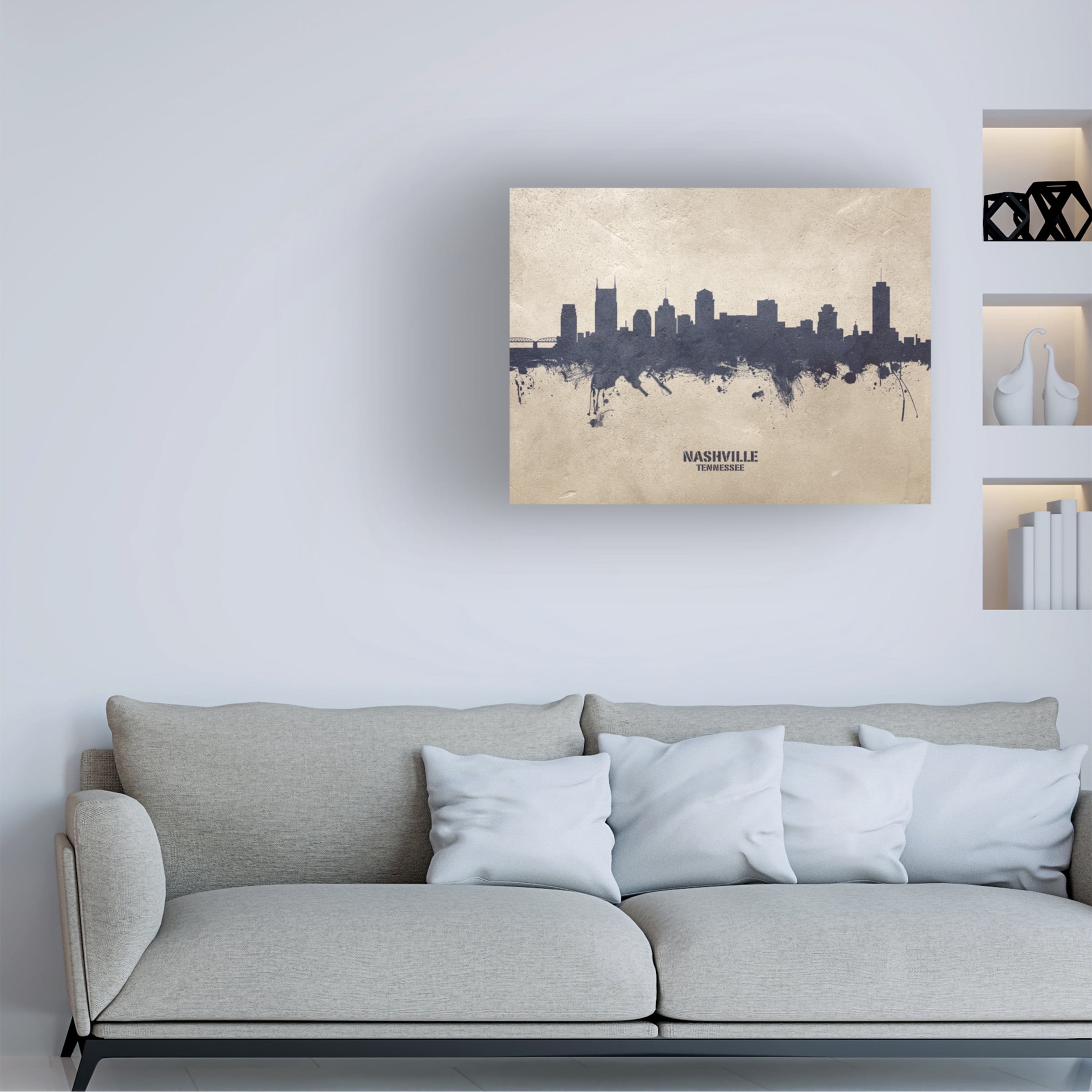Michael Tompsett 'Nashville Tennessee Skyline Concrete' Canvas Art