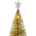 thumbnail image 4 of Northlight LED Lighted Mini Bottle Brush Pine Christmas Village Trees - Gold Finish - Set of 2, 4 of 6