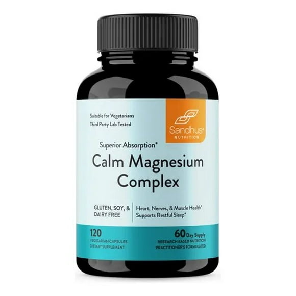 Sandhu's Complejo de Magnesio Calm 120 Cápsulas Vegetarianas…
