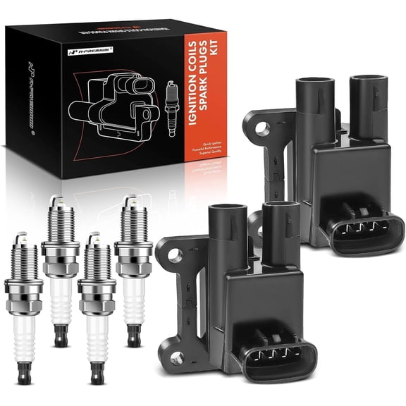 A-Premium 2x Ignition Coil Pack and 4x Iridium Spark Plugs Compatible with Chevrolet Prizm 1998-1999 & Toyota Corolla 1998-1999, L4 1.8L