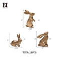 thumbnail image 6 of Golden Polyresin Bunny Decor Rabbit Figurines, Easter Bunny Statue Set of 3 for Spring Tabletop Decor, 6 of 6