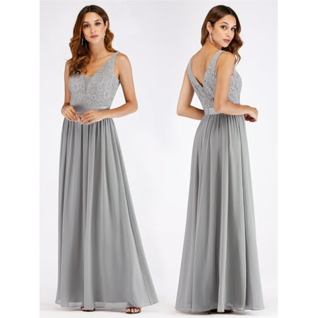 - Ever-Pretty Women's Floral Lace V-Neck Elegant Long Formal Evening Party Mother of the Bride Dresses for Women 07516 US 4