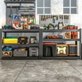 thumbnail image 3 of Metal Garage Storage Shelves Heavy Duty Shelving Unit 3 Tier Steel Adjustable Organizing Shelves 1500 LBS Capacity Industrial Shelving Ideal for Garage Tote Pantry Basement Outdoor, 36”H*36”W*16”D, 3 of 7