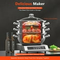 thumbnail image 6 of ANQIDI 3 Tiers Steamer, 11" Stainless Steel Steaming Pot Silver Vegetable Meat Steaming Cooker w/Glass Lid, 6 of 12