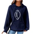 thumbnail image 2 of EQWLJWE Chandail à Capuche de Football pour Femmes 2023 Liquidation Manches Longues Col Rond Chandail en Molleton Tricot Ample Confortable Hauts Saison de Football Imprimé Lettre Léger Chandail d'Entraînement avec Poche Kangourou Hauts d'Entraînement pour Femmes, 2 of 4