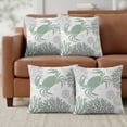 thumbnail image 6 of Set of 2 Summer Pillow Covers 20x20 Inch, Sage Green Crab Coral Seashell Nautical Coastal Ocean Decorative Throw Pillow Cases Cotton Cushion Covers for Sofa Couch Bed Living Room Bedroom Home Decor, 6 of 9