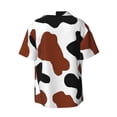 thumbnail image 4 of Goofa Brown Black Cow Printed Men's Casual Short-sleeved Shirt,Lightweight Breathable Button-down,Summer Casual men's top,Versatile Fashion shirt-XX-Large, 4 of 7