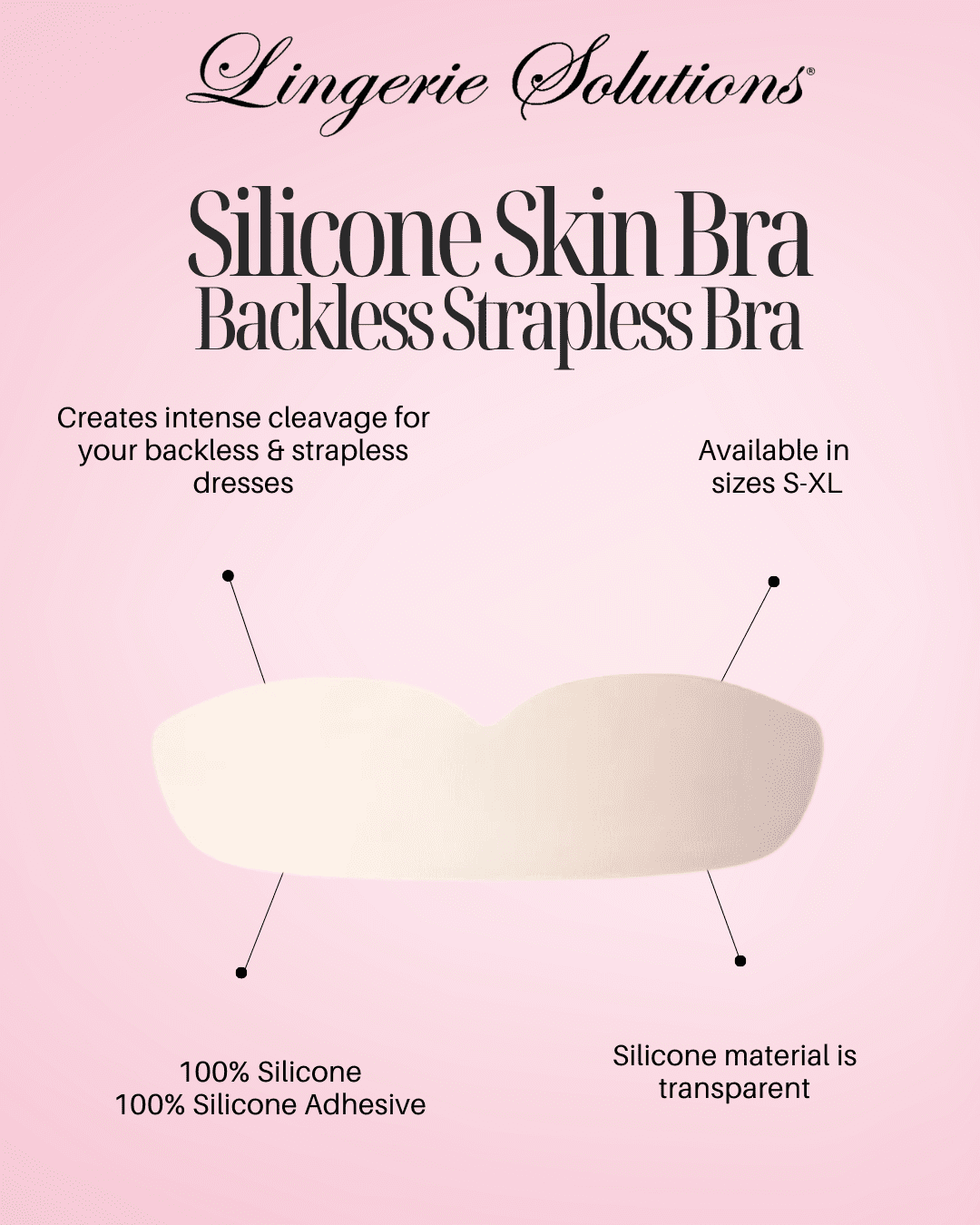 Fashion Forms Women's Silicone Skin Backless Strapless Bandeau Nude