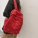thumbnail image 5 of Mochila informal de lona con cordón plisado de gran capacidad unisex (rojo), 5 of 6