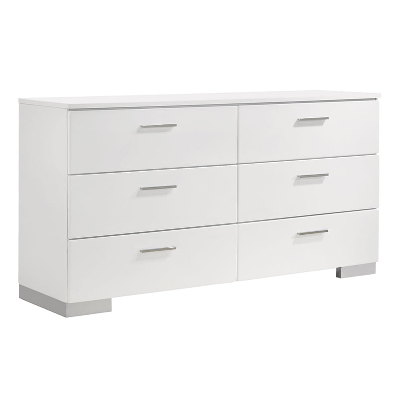 Coaster Company Felicity 4-Piece Contemporary Wood Full Bedroom Set, Glossy White