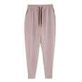 thumbnail image 3 of Wrtxtat Pleated Pants for Men Drawstring Adjustable Zipper Cuffs Trousers Eith Pockets Stretch Lightweight Soft Silky Sweatpants Pink XXXL, 3 of 6