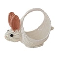 thumbnail image 2 of Easter Basket Rabbits-Shaped Gift Baskets With Handle Imitation Rattan Woven Easter Candy Eggs Small Flower Basket Storage Baskets Fruit Picking Picnic Basket Carrying Basket B, 2 of 8