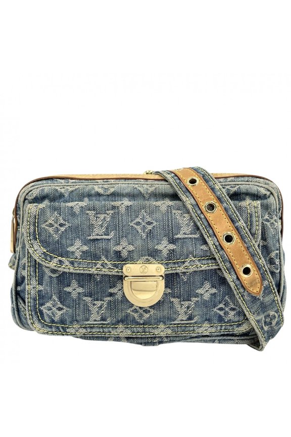 Pre-Owned Louis Vuitton Women's Monogram Denim Waist Bag, Bum Body Shoulder Crossbody LOUIS...