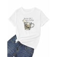 thumbnail image 7 of Women's T-Shirt Drink Whiskey Ice Cubes Short Sleeve Casual Tee Classic Crew Neck T Shirt for Women White, M, 7 of 7