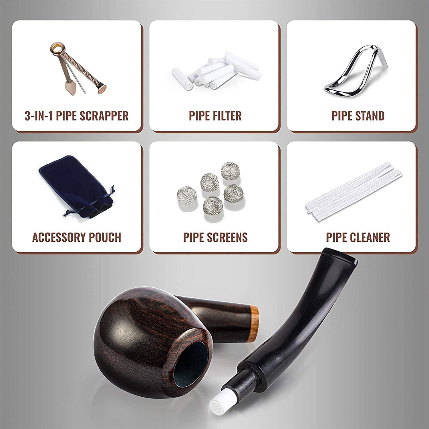 Pipe à Tabac, Pipe à Fumer en Bois Faite à la Main, Parfait Kit de Pipe  pour Débutant pour Fumer avec E-Book Guide Ultime, Coffret Cadeau et  Accessoires (Jaune Soleil) - Walmart.ca