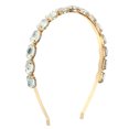 thumbnail image 1 of Diadema de cristal de imitación de cristal colorido ovalado de metal, diadema de diamantes de imitación, diadema de mujer, blanco, 1 of 7