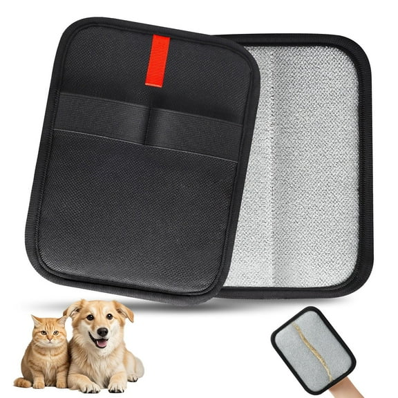 Pet Hair Removal Glove for Cats & Dogs, New Pet Electrostatic Beauty Two-Way Brush, Reusable Electrostatic Pet Cat Dog Hair Removal Grooming Gloves Brush Tool(Black)