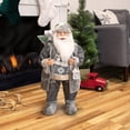 thumbnail image 2 of Northlight 24" Gray and White Santa Claus with Lantern Christmas Figure, 2 of 5