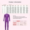 thumbnail image 7 of YONGHS Kids Girls Long Sleeve Full Body Unitard Gymnastics Jumpsuit Stretch Leotard Bodysuit Catsuit Purple 14, 7 of 7