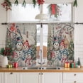 thumbnail image 3 of Christmas Snowman Sheer Curtains 54 Inches Long, Winter Vintage Xmas Tree Cardinal Light Filtering Window Curtains for Living Room/Bedroom, Rod Pocket Voile Sheer Drapes, 52"W x 54"L, 2 Panels, 3 of 9