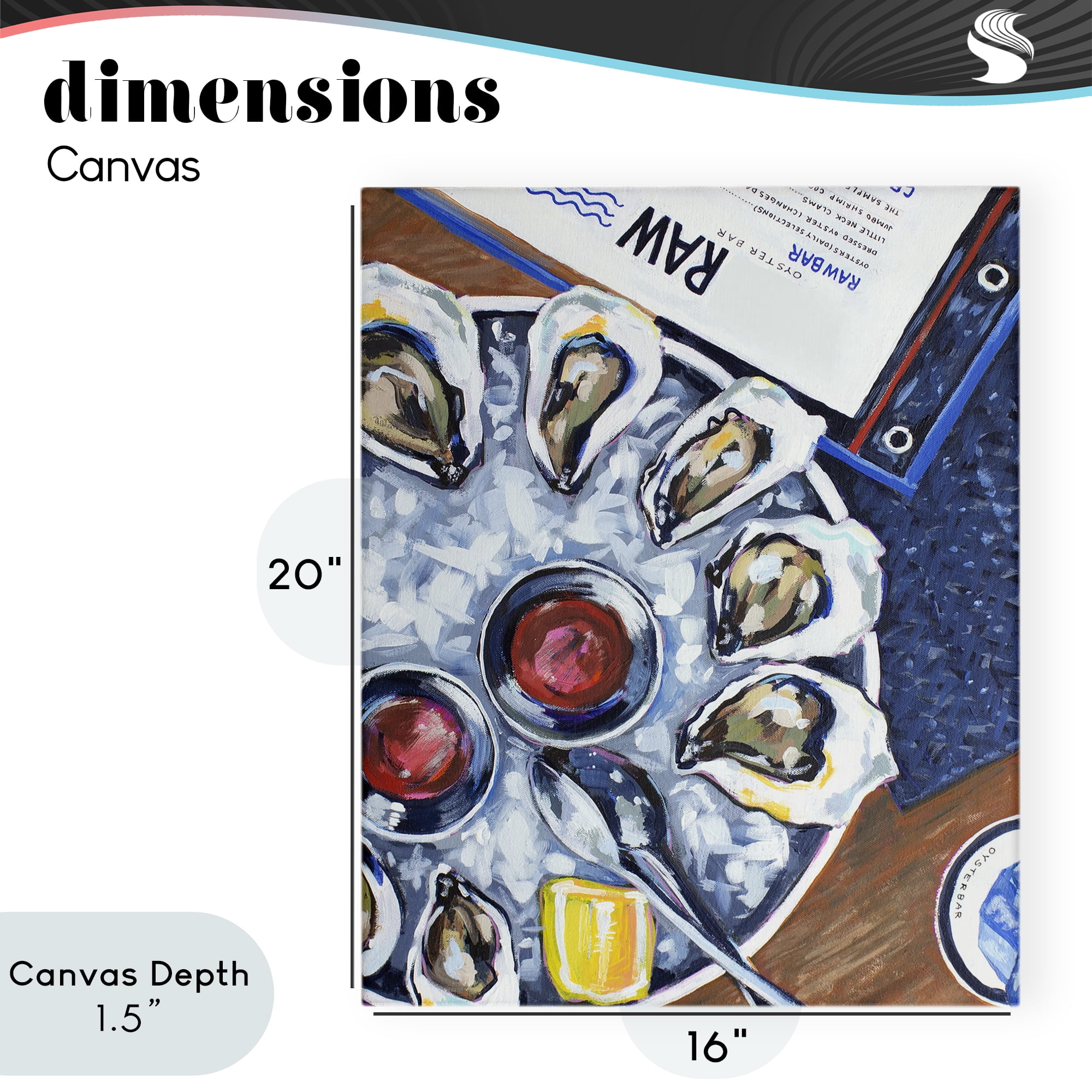 Stupell Industries Oysters on Ice Canvas Wall Art, design by Rachel Nerney